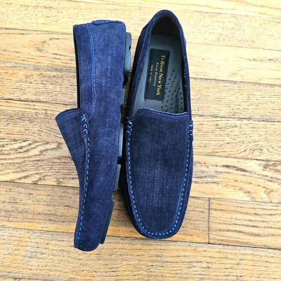 To Boot New York Adam Derrick Men's Blue Suede Driving Loafers Size 8 New